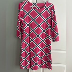 MAHI GOLD Pink A-line Dress with Square Neck